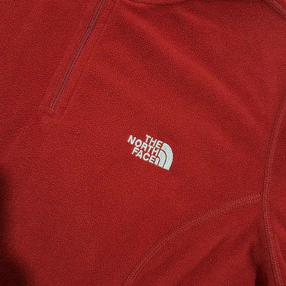 The north face TKA 100 red half zip fleece sweater size large - Picture 3 of 6